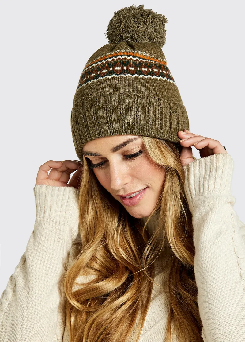 Dubarry Kilcormac Bobble Hat - Dusky Green-2